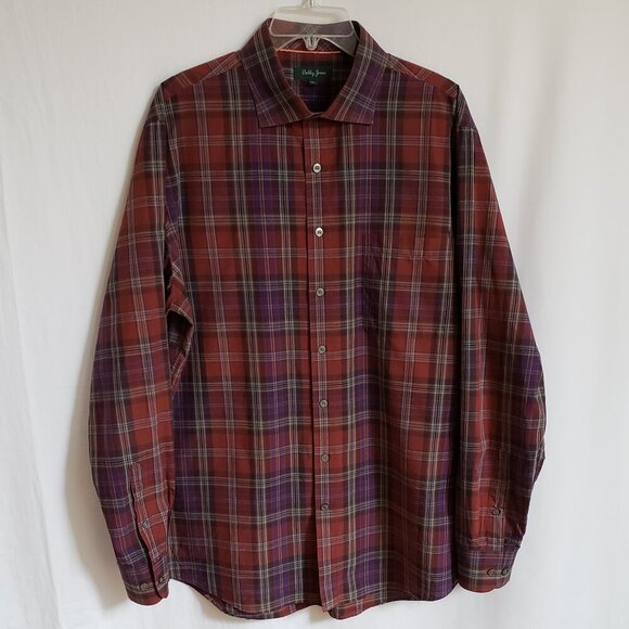 Bobby Jones Other - Bobby Jones - Mens Purple and Brown Plaid Cotton Shirt.  Size XL